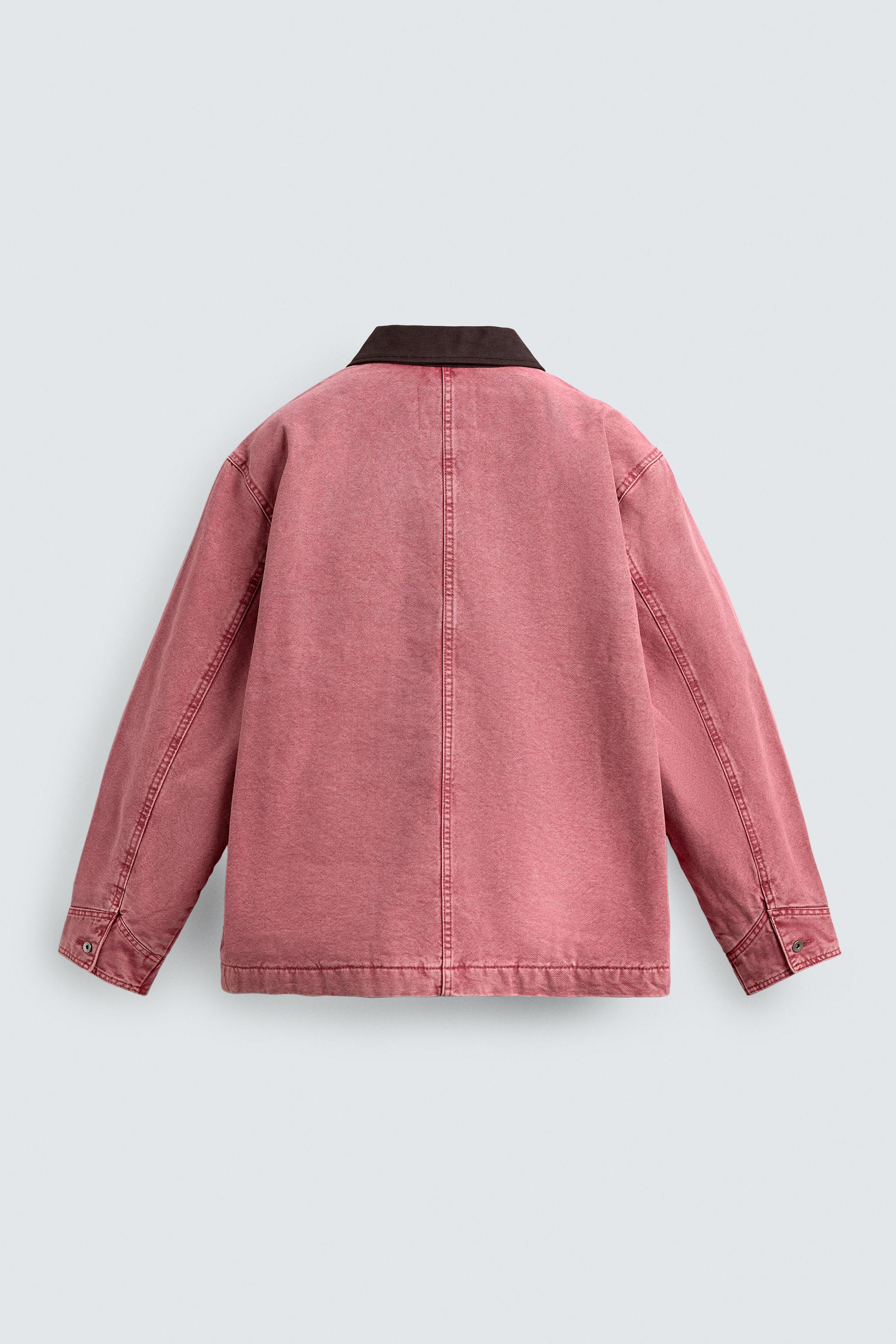 BLOUSON RELAXED FIT LAVÉ À COL CONTRASTE